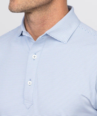 Carter Stripe Performance Men's Polo - Collar Luxe Blue - Turtleson