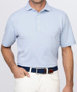 Carter Stripe Performance Men's Polo - Full Body Luxe Blue - Turtleson