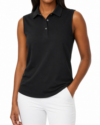 Hazel Sleeveless Snap Polo