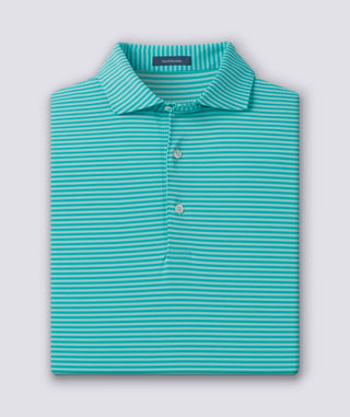 Edward Stripe Performance Men's Polo - Splash/Wave Turtleson -