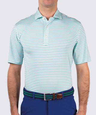 Gus Stripe Men's Performance Polo -front - Splash Turtleson 