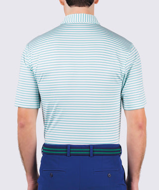 Gus Stripe Men's Performance Polo - back - Splash Turtleson 