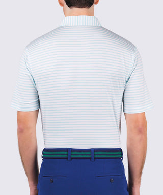 Gus Stripe Men's Performance Polo -back- wave Turtleson 