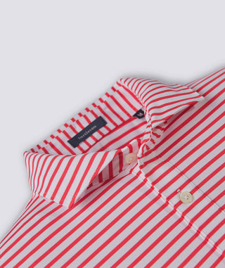 Gus Stripe Men's Performance Polo -collar - vintage red Turtleson 