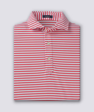 Gus Stripe Men's Performance Polo -vintage red Turtleson 