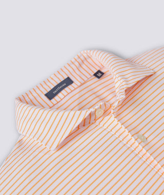 Dylan Stripe Performance Polo - men - Apricot - Turtleson