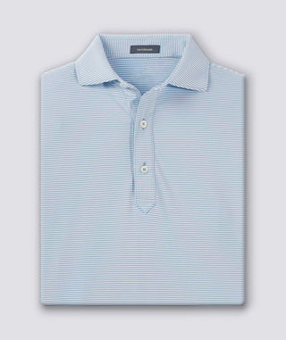 Carter Stripe Performance Men's Polo - Luxe Blue - Turtleson