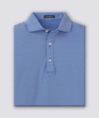 Carter Stripe Performance Men's Polo - Marine - Turtleson