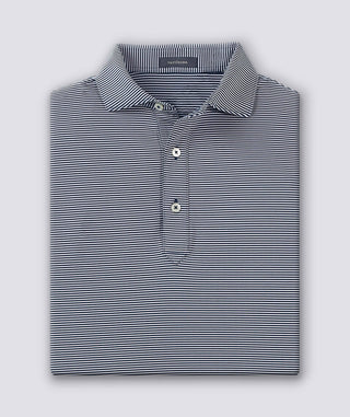 Carter Stripe Performance Men's Polo - Navy - Turtleson