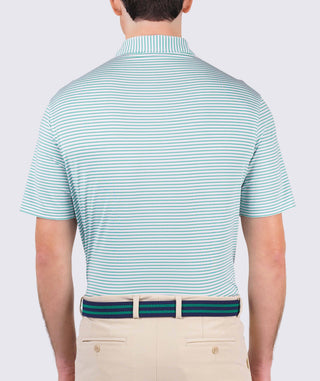 Dean Stripe Performance Men's Polo -back  Quartz/Turtle - Turtleson