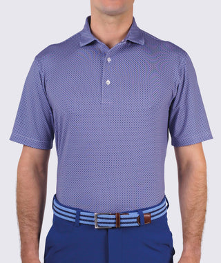 Asher Performance Polo - front - Quartz/Navy - Turtleson