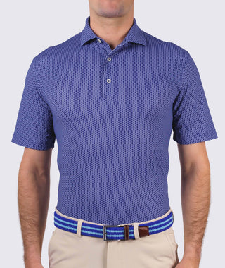 Hex Performance Polo - front - Navy/Quartz - Turtleson