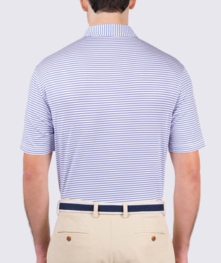 Dylan Stripe Performance Polo -back  Marine - Turtleson