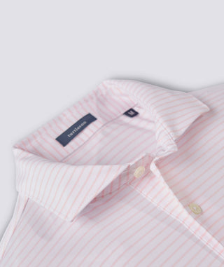 Dylan Stripe Performance Polo - men - retro pink - Turtleson