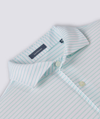 Dylan Stripe Performance Polo - men - wave - Turtleson