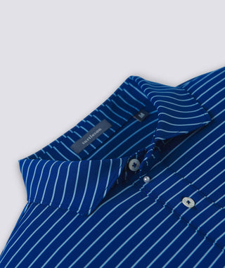 Trey Stripe Performance Polo Navy/Luxe Blue - Turtleson