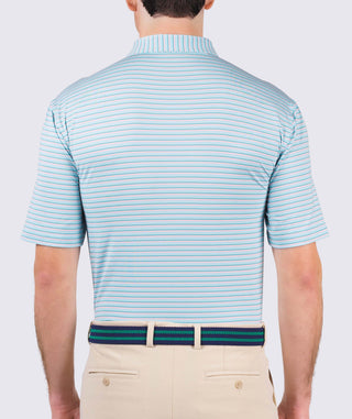 Sherman Stripe Performance Polo - back - Wave/Retro Pink - Turtleson