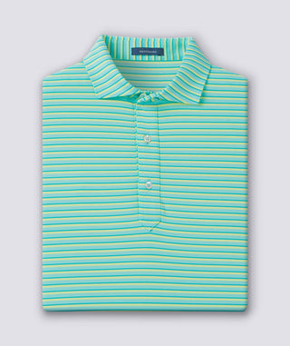 Sherman Stripe Performance Polo - Wave/Butter - Turtleson