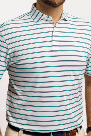 Pete Stripe Two Button Performance Polo