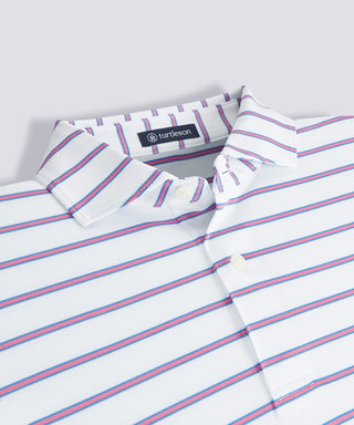 Pete Stripe Two Button Performance Polo