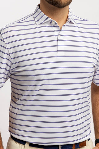 Pete Stripe Two Button Performance Polo
