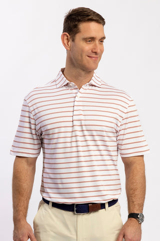 Pete Stripe Two Button Performance Polo