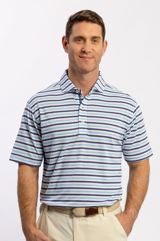 Daren Stripe Diamond Knit Polo