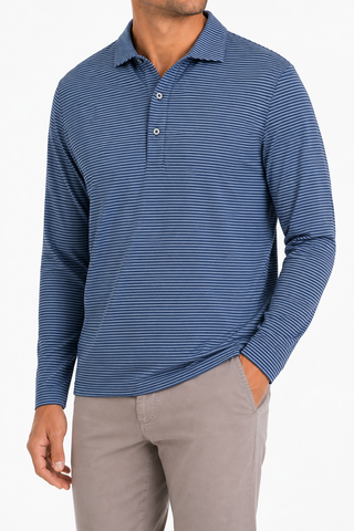 Avery Stripe Long Sleeve Polo