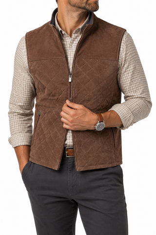 Cedar Waxed Suede Vest