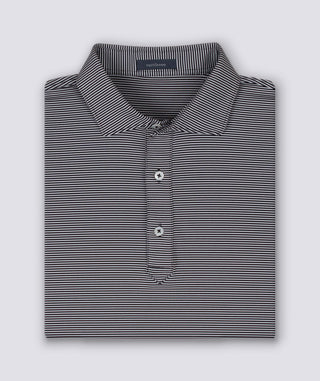 Carter Stripe Performance Men's Polo - Black - Turtleson