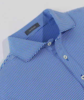 Carter Stripe Performance Men's Polo - Collar Marine - Turtleson