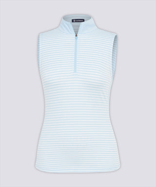 Kelli Stripe Sleeveless Sport Zip