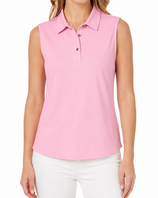 Hazel Sleeveless Snap Polo