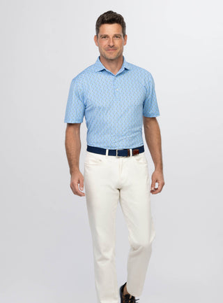 Atticus Performance Men's Polo - Turtleson -Luxe Blue/Clementine Atticus