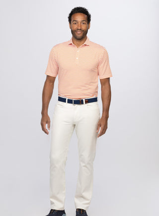 Gus Stripe Men's Performance Polo - Turtleson -Clementine Gus 