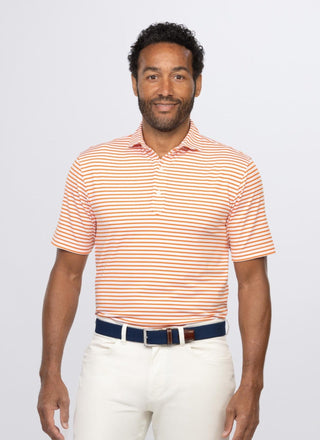 Gus Stripe Men's Performance Polo - Front - Turtleson -Clementine Gus 