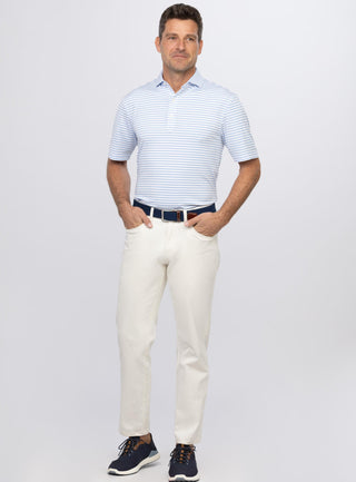 Gus Stripe Men's Performance Polo - Turtleson -Luxe Blue Gus 