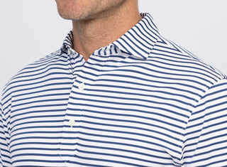 Gus Stripe Men's Performance Polo - Stripe - Turtleson -Navy Gus 