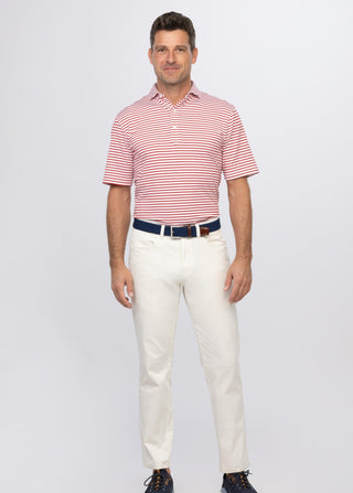 Gus Stripe Men's Performance Polo - Turtleson -Red Gus 