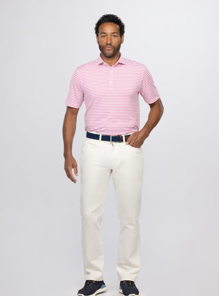 Gus Stripe Men's Performance Polo - Turtleson -Rose Gus 