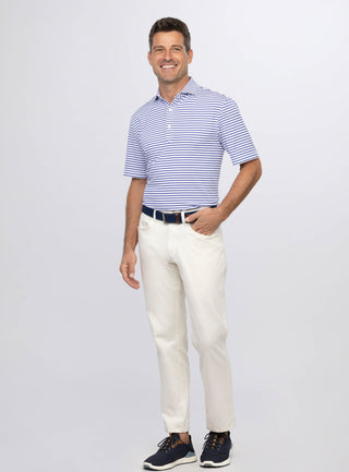 Gus Stripe Men's Performance Polo - Turtleson -Royal Gus 