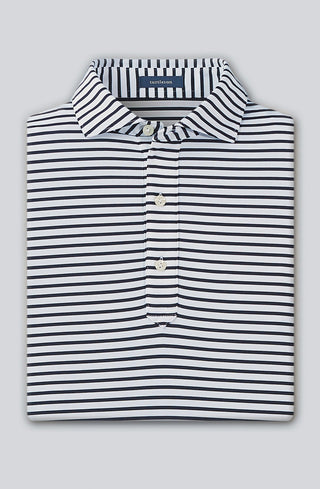 Gus Stripe Men's Performance Polo  -Black - Turtleson