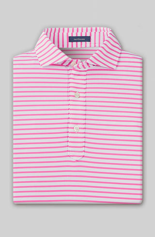 Gus Stripe Men's Performance Polo - Rose Turtleson 