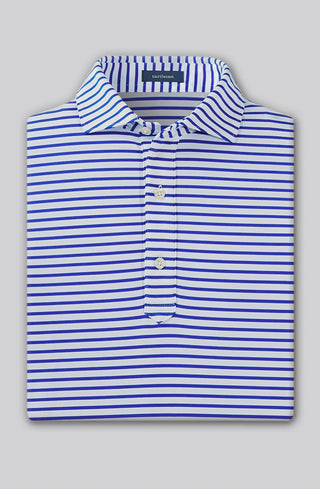 Gus Stripe Men's Performance Polo - Royal Turtleson