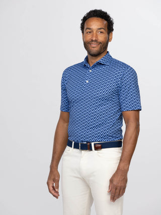 Forest Performance Polo - Side - Turtleson -Luxe Blue/Navy Forest