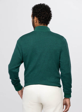 Walt Birdseye Quarter Zip Men's Pullover - Back - Turtleson -Evergreen/Navy