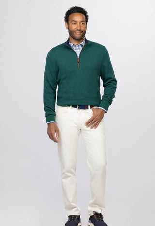 Walt Birdseye Quarter Zip Men's Pullover - Full - Turtleson -Evergreen/Navy