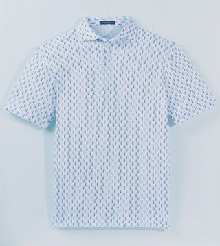 Atticus Performance Men's Polo - White/Luxe Blue Turtleson