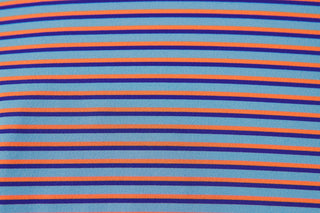 Clark Stripe Performance Men's Polo -Luxe Blue/Clementine Pattern Turtleson