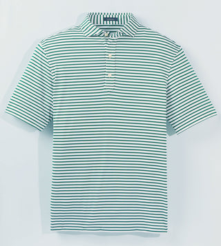 Gus Stripe Men's Performance Polo - Front - Evergreen Turtleson -=